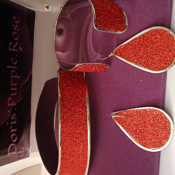 2280778-15. Handmade Indian Choker-Cuff-Earring Set - Open back. - Picture 9 of 12